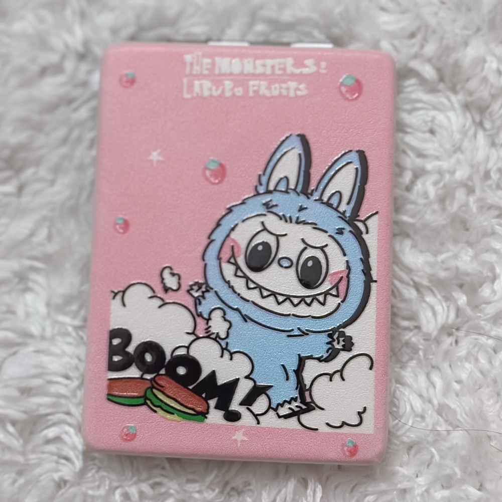 Pop Mart Labubu Fruits Boom‎ Compact Mirror The Monsters Kasing Lung Pink Blue